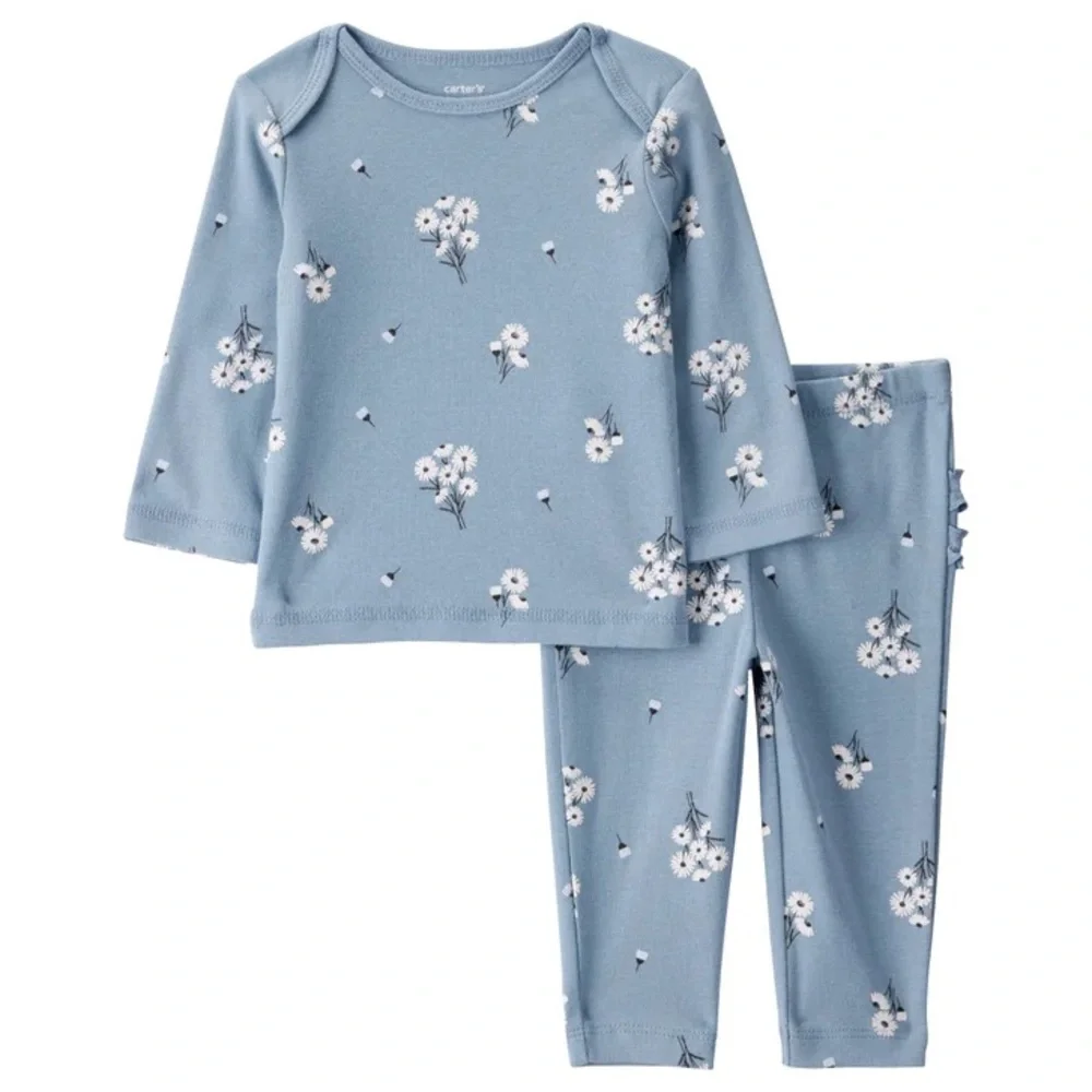 NWT Carter's Baby 4-piece Layette Set in Blue (Floral) Size 12M / 18M / 24M‎